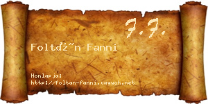 Foltán Fanni névjegykártya