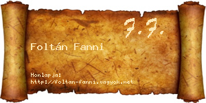 Foltán Fanni névjegykártya
