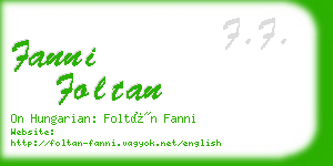 fanni foltan business card